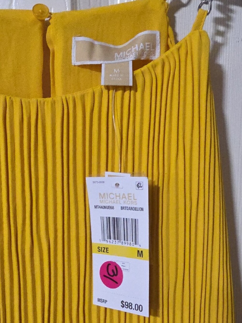 Michael Kors Mustard Yellow Pleated Blouse.  Ptp 21.5 Whimsical! - Picture 2 of 7